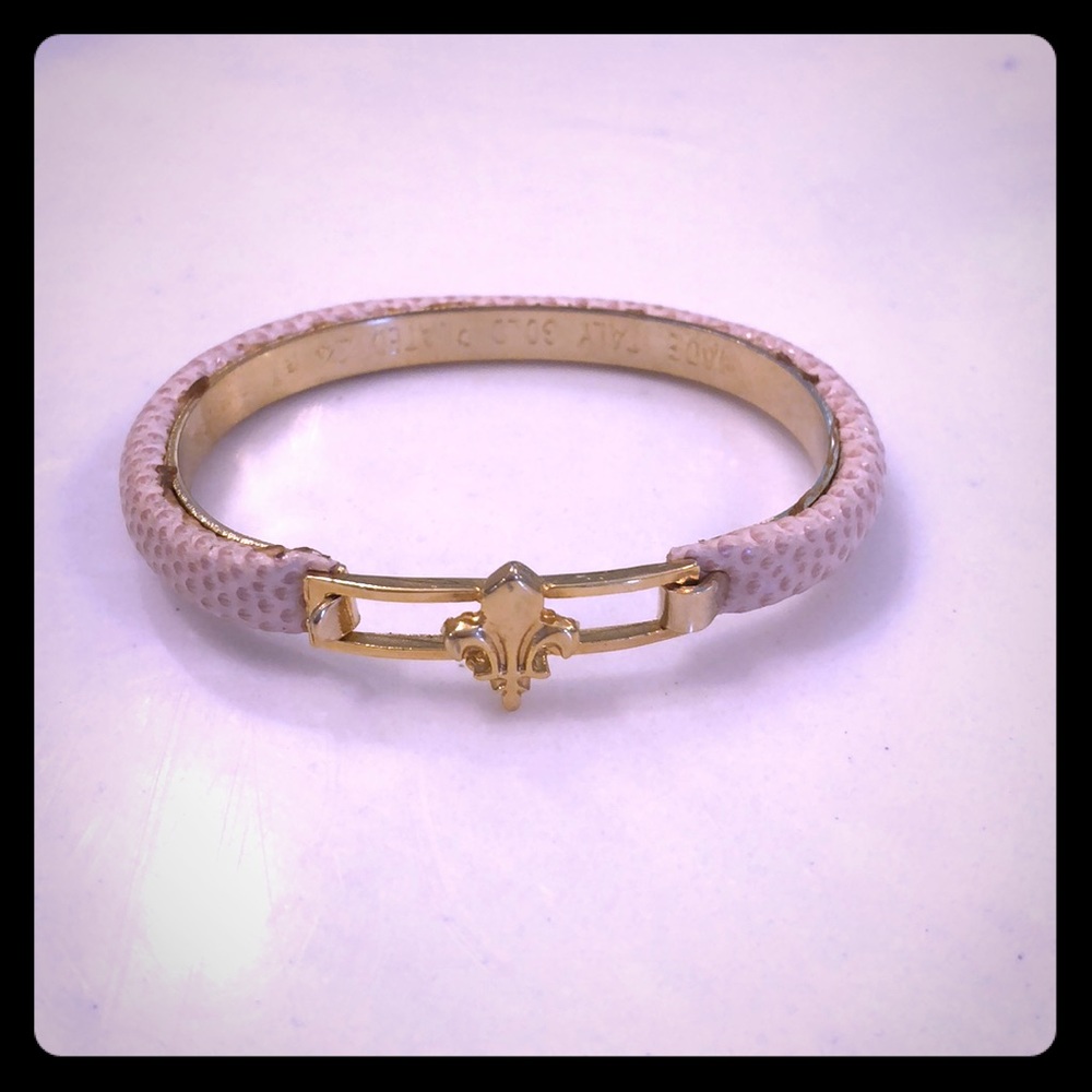 Fleur-de-lis Bracelet from Italy pink & 24k gold